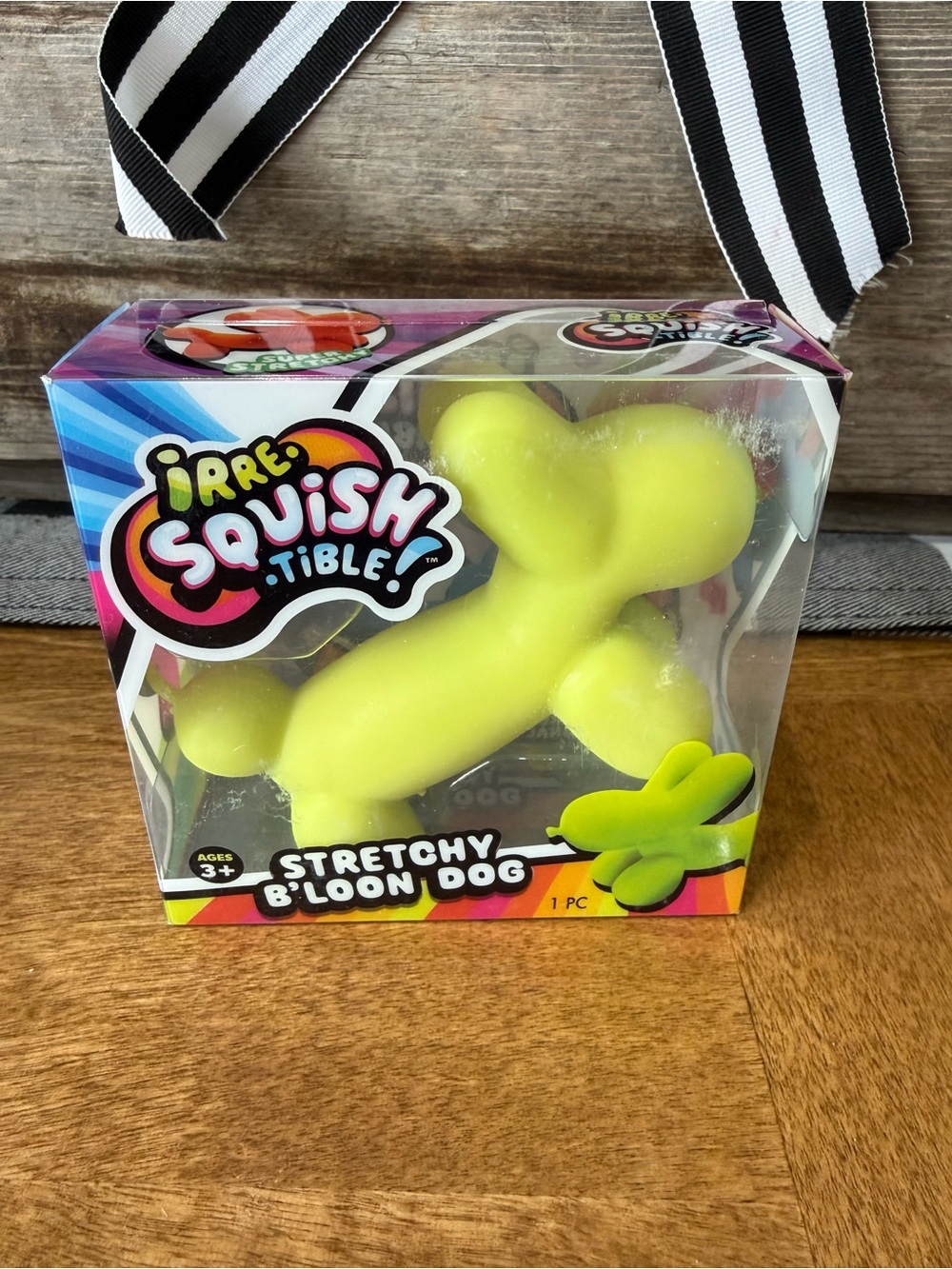 Irre Squish Tible Stretchy B'loon Dog Toy - Bright Yellow